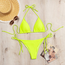 Load image into Gallery viewer, Swimwear Women Bandage Women Triangle Bathing Suits 2 Pieces Bikini Bowknot Swimsuit Bikini Set Swimwear Bikini Sets Bikinis Bathing Suit Push Up Swimsuit Summer Beachwear