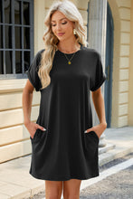 Load image into Gallery viewer, Short Sleeve Mini Dress with Pockets Casual & Stylish Everyday Wear