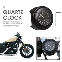 Load image into Gallery viewer, 22-25mm Multi-functional Motorcycle Handlebar Mount Clock Universal Waterproof Motorcycle Handlebar Watch Durable Practical Classic Waterproof Luminous Quartz Watch