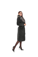 Load image into Gallery viewer, Genuine Silver Fox Cashmere Blend Coat