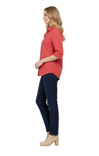 Load image into Gallery viewer, Womens Regular Fit 3/4 Sleeve Button Down Collared Camp Shirt