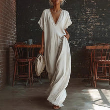 Load image into Gallery viewer, Lace-Trimmed Loose Long Dress for Women