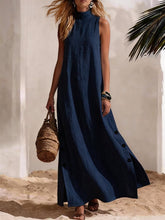 Load image into Gallery viewer, Sleeveless Midi Dress – Side Slits & Loose Fit