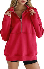 Load image into Gallery viewer, Women’s Half Zip Fleece Sweatshirt