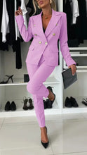 Load image into Gallery viewer, Lapel Button-Down Jacket & Slim-Fit Trousers Suit – 15 Colors XS–XXL