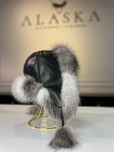 Load image into Gallery viewer, Genuine Silver Fox Fur Genuine Leather Hat