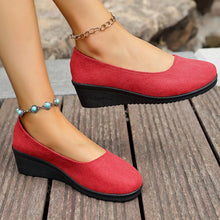 Load image into Gallery viewer, Wedge Heel Slip-On Loafers