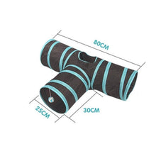 Load image into Gallery viewer, 2/3/4/5 Holes Pet Cat Tunnel Toys Foldable Pet Cat Kitty Training Interactive Fun Toy For Cats Rabbit Animal Play Tunnel Tube For Cats Tunnels for Indoor Cats Cat Tube Collapsible 3 Way Pet Tunnel Great Toy for Cats