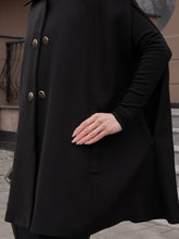 Load image into Gallery viewer, Paris Cashmere Bland Cape Coat in Black