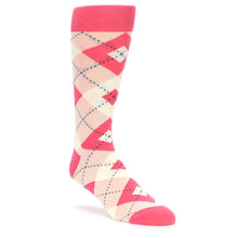 Load image into Gallery viewer, Guava Bellini Pink Argyle Wedding Groomsmen Men’s Dress Socks