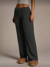 Load image into Gallery viewer, Women’s Striped Wide Leg Flared Casual Pants