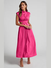 Load image into Gallery viewer, Modern Cutout Mock Neck Sleeveless Ruched Dress Elegant Dress For Women