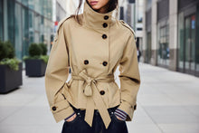 Load image into Gallery viewer, Women’s Lace-Up Waist Trench Coat