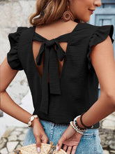 Load image into Gallery viewer, Tie back ruffle blouse