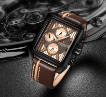 Load image into Gallery viewer, Men's Waterproof Watch With Leather Belt And Chronometers Retro Style Unique Shape Excellent Gift