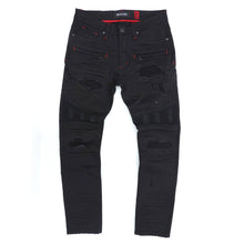 Load image into Gallery viewer, M1926 - Makobi Core Denim Biker Jeans - Jet Black
