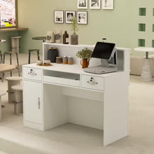 Load image into Gallery viewer, Natural White Corner Computer Desk with Hutch and Storage