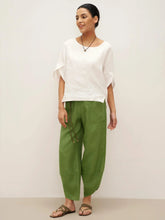 Load image into Gallery viewer, 100% Linen Round Neck Petal-Sleeve Pullover LAUREL