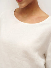 Load image into Gallery viewer, 100% Linen Round Neck Petal-Sleeve Pullover LAUREL