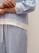 Load image into Gallery viewer, 100% Linen Buttoned Closure Color-Blocked Shirt JANICE