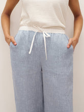 Load image into Gallery viewer, 100% Linen Elastic Waist Straight-Leg Trousers JOURDAN