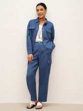 Load image into Gallery viewer, 100% Linen Cargo Tapered Trousers with Patch Pockets JESSE
