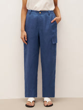 Load image into Gallery viewer, 100% Linen Cargo Tapered Trousers with Patch Pockets JESSE