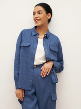 Load image into Gallery viewer, 100% Linen Flap-Patch Buttoned Closure Shirt Jacket JANE