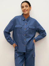 Load image into Gallery viewer, 100% Linen Flap-Patch Buttoned Closure Shirt Jacket JANE