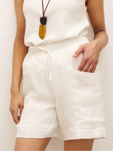 Load image into Gallery viewer, 100% Linen Elastic Waist Drawstring Shorts with Pockets DELILAH