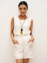 Load image into Gallery viewer, 100% Linen Elastic Waist Drawstring Shorts with Pockets DELILAH