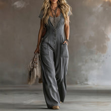 Load image into Gallery viewer, Sleeveless Loose Wide-Leg Jumpsuit with Two Pockets | 4 Colors