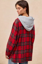 Load image into Gallery viewer, BiBi Brushed Plaid Hooded Jacket