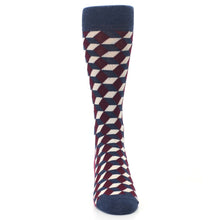 Load image into Gallery viewer, Burgundy Navy Beeline Optical Men's Dress Socks