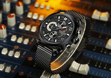 Load image into Gallery viewer, Men's Multifunction Analog Quartz Watches Waterproof Wrist Watch With Stainless Steel Mesh Band Excellent Design Perfect Gift