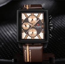 Load image into Gallery viewer, Men's Waterproof Watch With Leather Belt And Chronometers Retro Style Unique Shape Excellent Gift