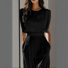 Load image into Gallery viewer, Women’s wide-leg short sleeve jumpsuit