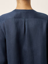 Load image into Gallery viewer, 100% Linen Sculpted Accordion Pleat Crew Neck Shirt RANA
