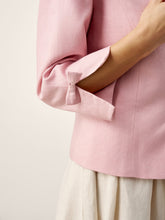Load image into Gallery viewer, 100% Linen Bow Cuff Stand Collar Jacket FINOLA