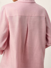 Load image into Gallery viewer, 100% Linen Layered Lapel V-neck Sculpted Front Pleat Longline Top ODALYS