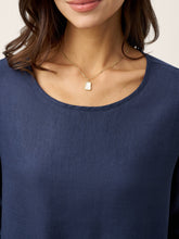 Load image into Gallery viewer, 100% Linen Relaxed Back Button Top with Tab Sleeves SYLVANA