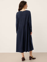 Load image into Gallery viewer, Wool Arc-Panel Sculpted Pleats Maxi Dress CALISTA