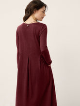 Load image into Gallery viewer, Wool Arc-Panel Sculpted Pleats Maxi Dress CALISTA