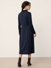 Load image into Gallery viewer, Wool Sculpted Pleats Turtleneck Maxi Dress BRIAR
