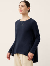 Load image into Gallery viewer, Wool Panelled Ruched Asymmetric Hem Top KALISTA