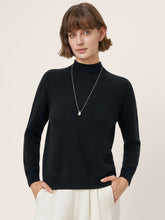Load image into Gallery viewer, Premium Cashmere Blend Hand-Finished Seamless Mock Neck Ribbed Sweater RHEA