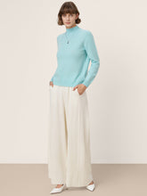 Load image into Gallery viewer, Premium Cashmere Blend Hand-Finished Seamless Mock Neck Ribbed Sweater RHEA