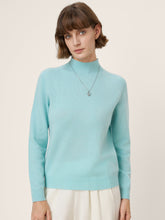Load image into Gallery viewer, Premium Cashmere Blend Hand-Finished Seamless Mock Neck Ribbed Sweater RHEA