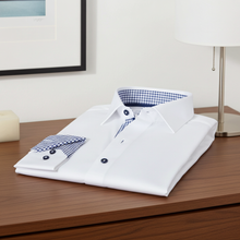 Load image into Gallery viewer, Christopher Button-Up Shirt With Contrast Details // White // Contemporary Fit (Regular)