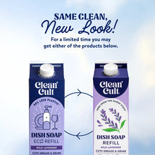Load image into Gallery viewer, Cleancult Wild Lavender Dish Soap Refill – 32 Fl Oz | Grease-Fighting, Plant-Based, Non-Toxic, Eco-Friendly with Recyclable Packaging